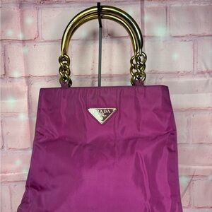 Prada Tote with Gold Accents